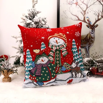 

Christmas Xmas 18" Cushion Cover 45x45cm Pillow Case Throw Sofa Home Decor Santa Claus Throw Pillow Cover For Bed Car Chair Sofa