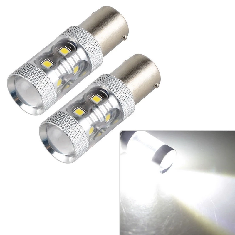 

2Pcs P21W Ba15S 1156 50W Led Car Turn Signal Tail Light Backup Light Bulb Car Shape
