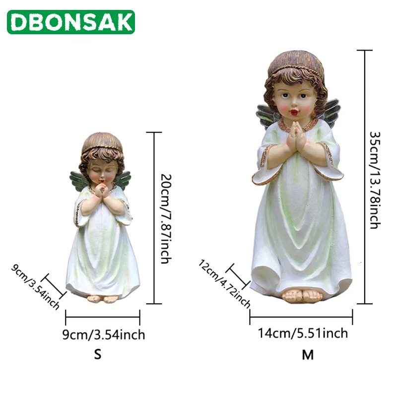 Украшение для девочки-ангела, украшение для маленькой куклы-ангела, скульптура ангела из смолы, украшение для дома, сада, балкона, детского сада