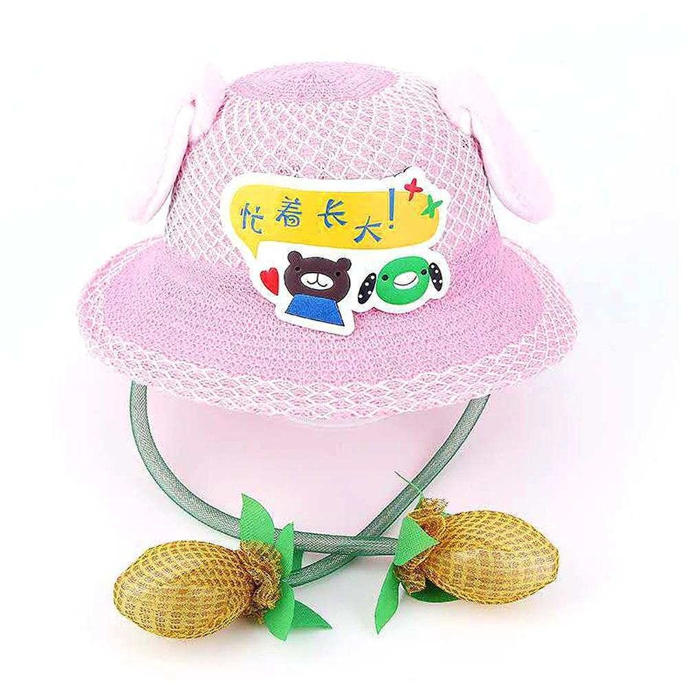 

Cute Bunny Fisher Hat Funny Playtoy Ear Up Down Rabbit Gift Sun Hat for Kids Girls Sun Hat Ears Move Children's Straw Hat J71