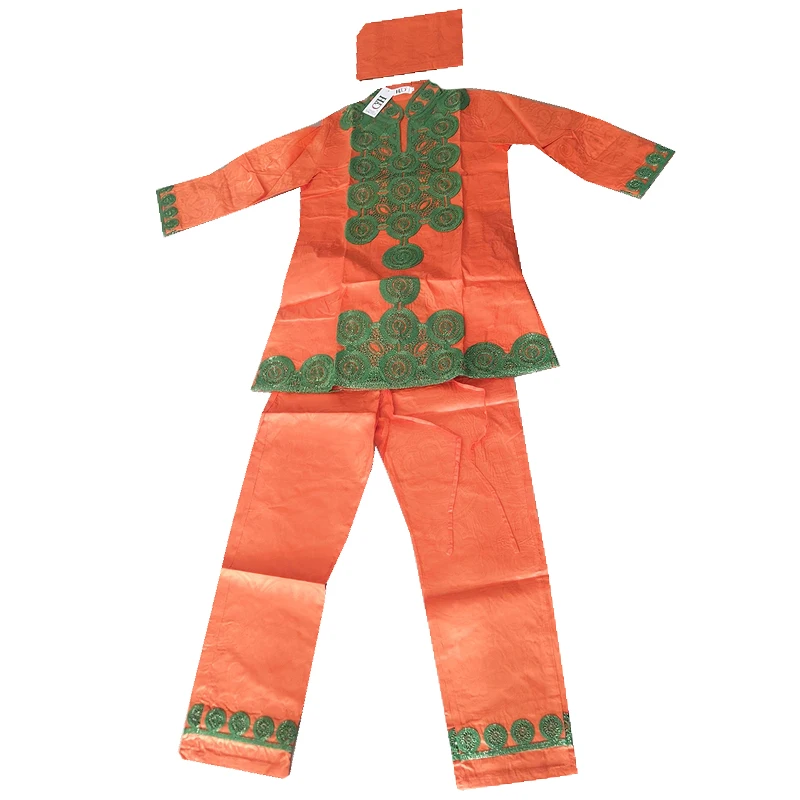 MD Green Orange Pants Suit For Women Plus Size South African Ladies Clothes Shirt Trousers Set Traditional Dashiki Attire Female