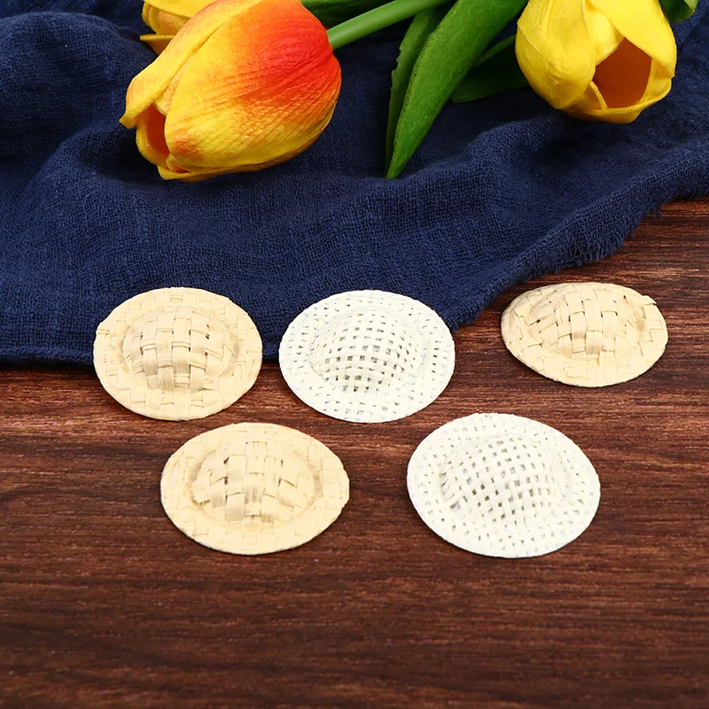 10Pcs Dollhouse Miniatur Stroh Mini Puppe Hut Puppe Haus Ornament Hand Gewebt DIY Puppe Hut Für Puppe Haus – Detail 4