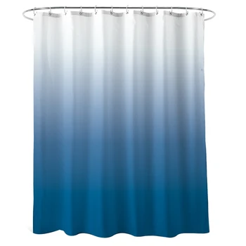 

Shower Curtain Blue for Bathroom Waterproof Gradient Color Design Fabric Shower Curtain Hook with Ring Attached, 72 Inches Long,