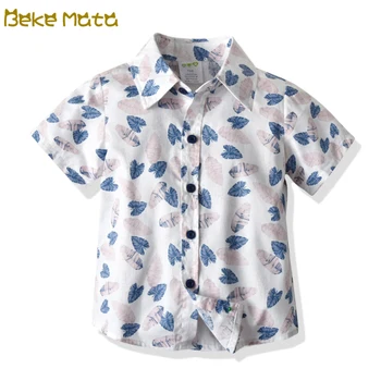 

Kids Shirts For Little Boys 2020 Summer Baby Boy Shirt Short Sleeve Leave Print Toddler Boy Clothes Children Clothing 1 To 6 Yrs