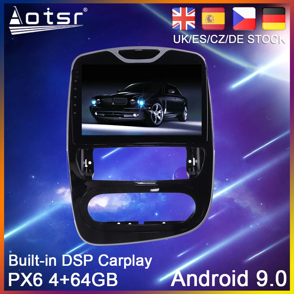 Автомобильный DVD-плеер Android 10 0 PX6 64G GPS-навигация для Renault Clio 4 2016-2019 автомагнитола