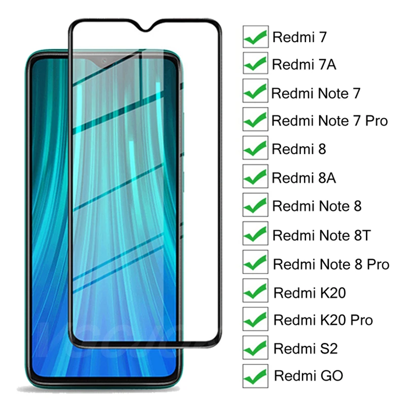 

9H hardness Tempered Glass For Xiaomi Redmi 7 7A 8 8A K20 S2 GO Screen Protector For Redmi Note 7 8 Pro 8T Protective Glass Film