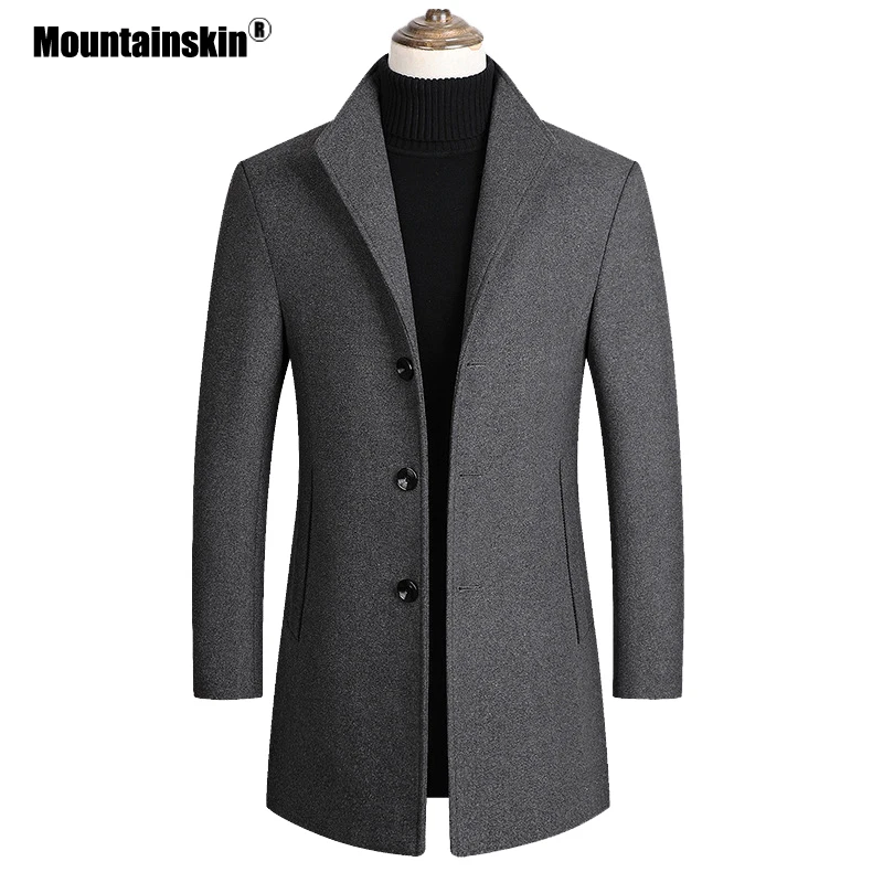 

Mountainskin Men Wool Blends Coats Autumn Winter New Solid Color High Quality Men's Wool Jacket Luxurious Brand Clothing SA837