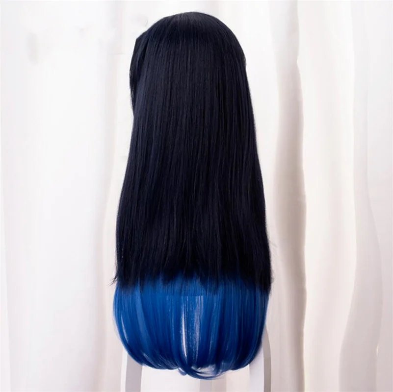 Demon Slayer Kimetsu No Yaiba Hashibira Inosuke Cosplay Wig Gradient Long Straight Hair 80cm Halloween Carnival Costume cosplay wig