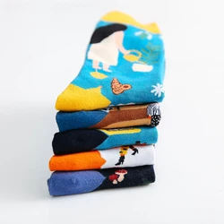Fashion Funny Men And Women Socks Hip Hop Harajuku Kawaii Cartoon Cotton Socks Computer Illustration Happy Casual Socks Gifts