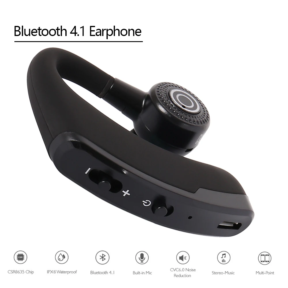 V9 Handsfree Business Wireless Bluetooth 4 1 Headset with Mic Voice Headphones for Drive Connect