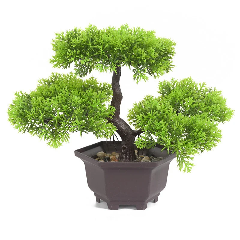 Plants Artificial Bonsai Fake Accessories Pine Plant Plastic Office