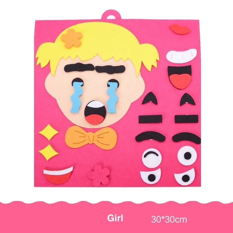 Girl Children Recognition Training EVA 3D Parents and Kids Five Sense Organs DIY Assembling Puzzles Jigsaw 1 Set Educational Toys - Цвет: Girl