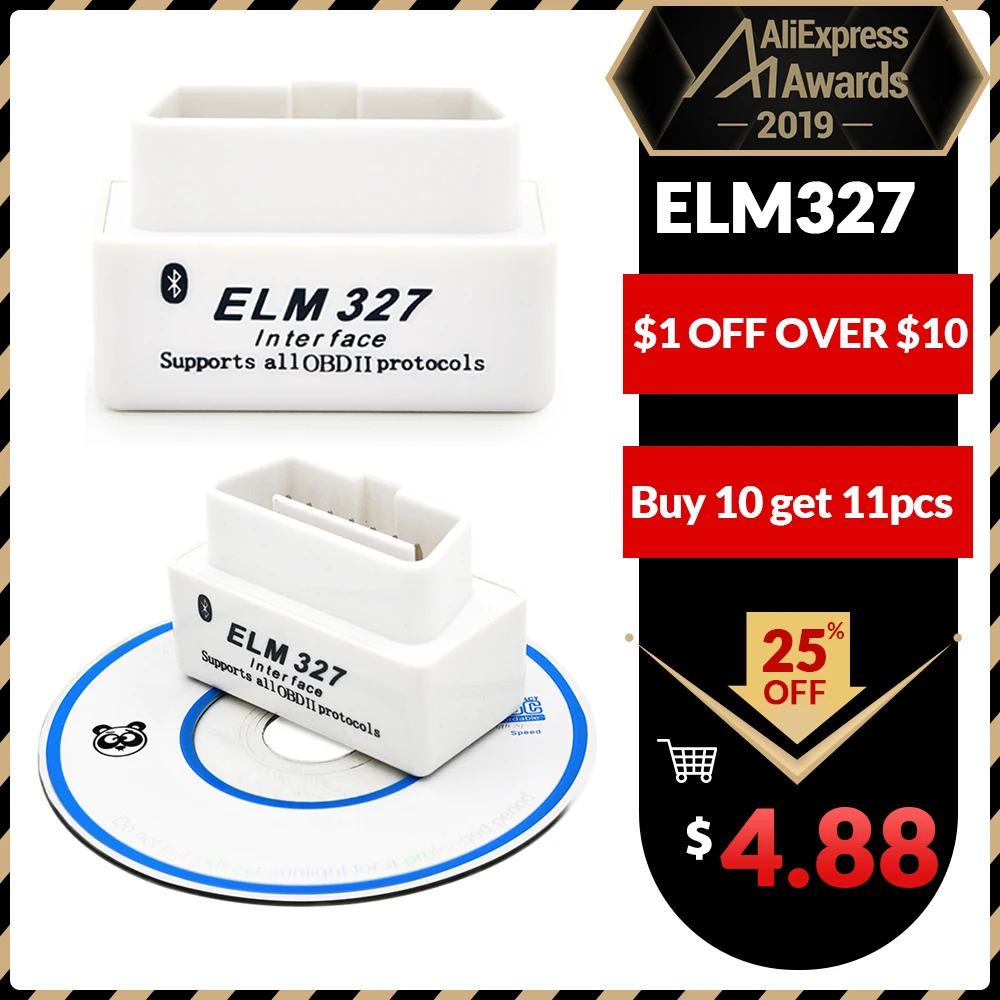 Супер Мини elm327 bluetooth V1.5 OBD2 Elm 327 интерфейс OBDII сканер OBD 2 адаптер Авто диагностический инструмент для android телефона ПК