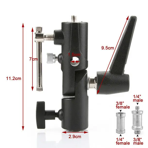 Foleto Flash Bracket Hot Shoe Umbrella Holder Light Stand Bracket Mount Adapter for Light Stand Tripod Flash photography light 2