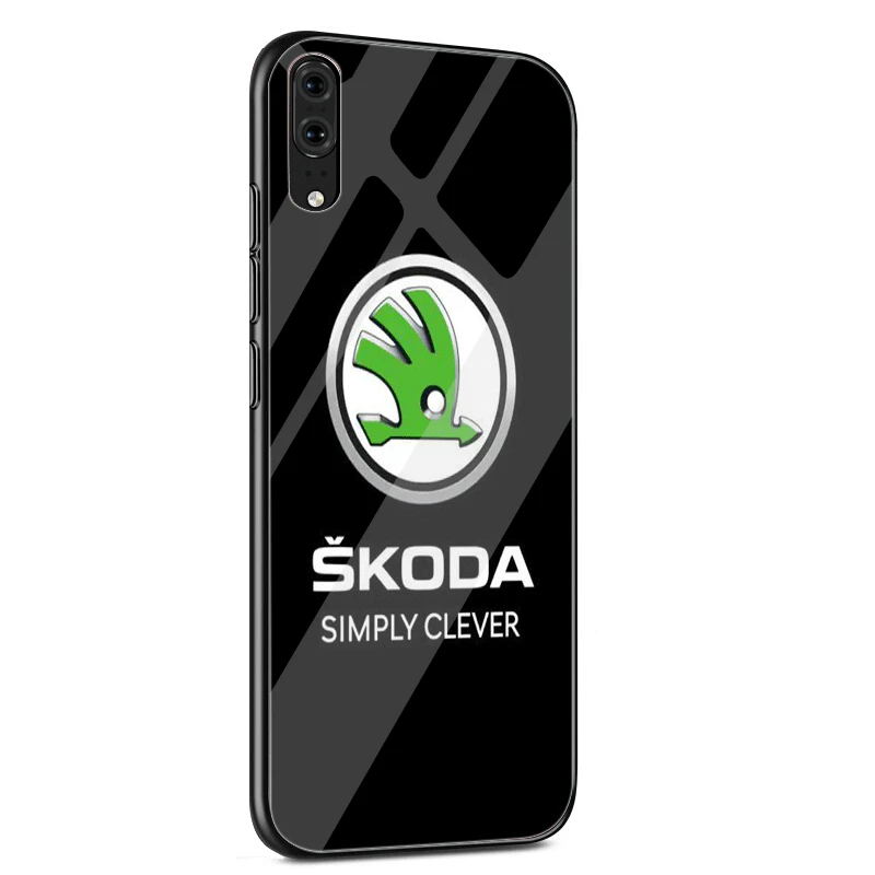 G6 Стеклянный чехол для телефона huawei P30 P10 P20 7A Y6 Y9 P Smart mate 20 Honor 9 10 8X Lite Pro Чехол Skoda с логотипом автомобиля - Цвет: G6