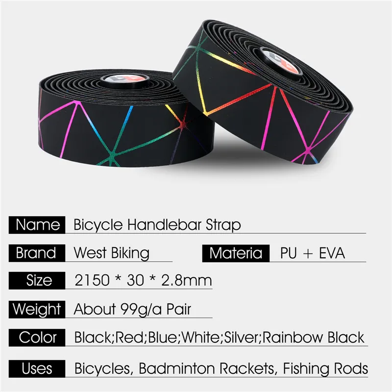 Bike Handlebar Tape Bike Accessory Bicycle Handlebar Tape EVA PU Shock Absorption Anti-Slip Road Bike Professional Bar Tape Wrap End Plug Accessories