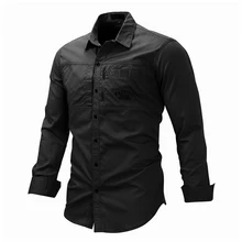 Весна Осень мужские рубашки с длинным рукавом сплошной цветной лацкан на молнии рубашка Уличная Повседневная рубашка большие размеры YS-BUY