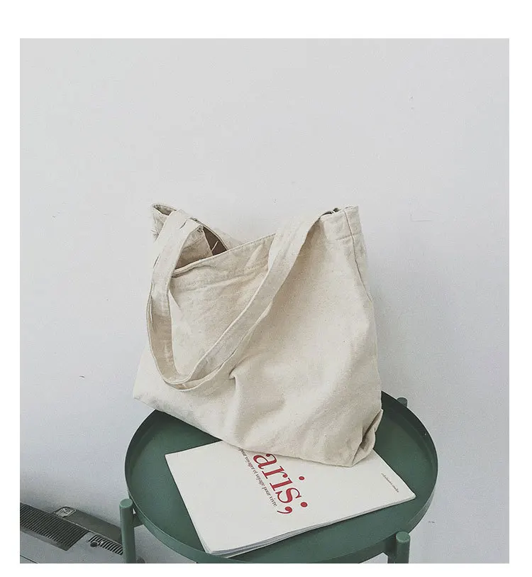 South Korea Simple Versatile Shopping Bag Ultra Large Capacity INS Laziness Style Shoulder Japanese-style Literature And Art Can