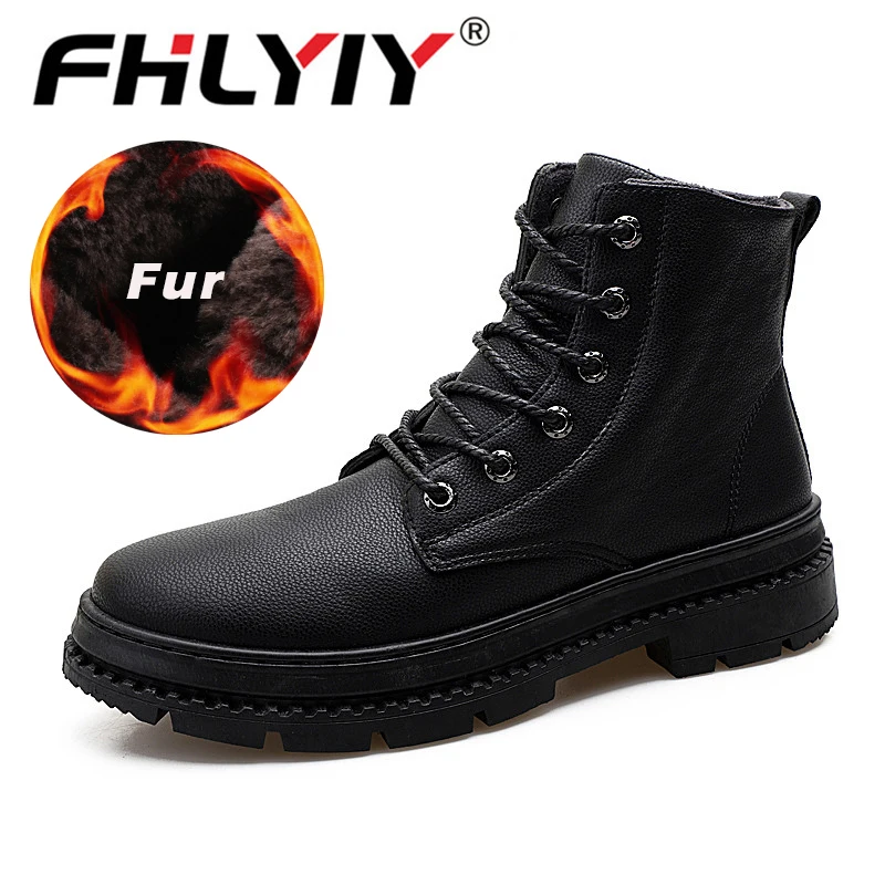 

Men Leather Boots Zapatos De Hombre Autumn and Winter Mens Boots Leather Ankle Shoes Winter Shoes Men Chaussure Homme