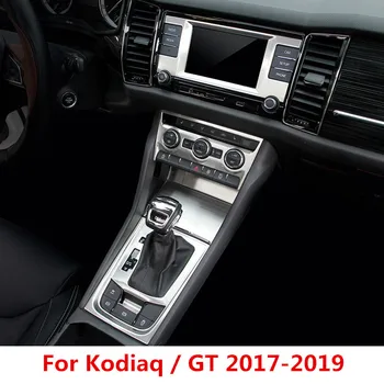 

Silver Car Interior Moulding Gear Panel Cover Shift Knob Sticker AC Control Trim for Skoda Kodiaq GT 2017 2018 2019