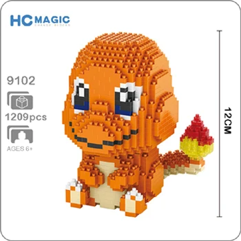 Pikachu Venusaur Blastoise Мини Строительные алмазные маленькие блоки игрушки Charizard Gyarados Snorlax Jigglypuff без коробки - Цвет: Sit Charmander