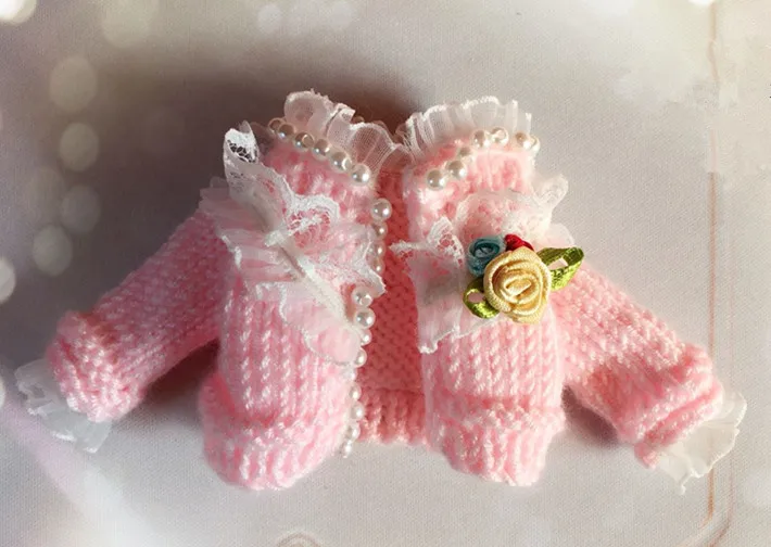 pink Кукла 1/6 свитер ручной работы Blyth пальто кукольный наряд(Fit blyth, ob24, pullip, azone, licca, BJD, ICY, кукла 1/6 - Цвет: pink