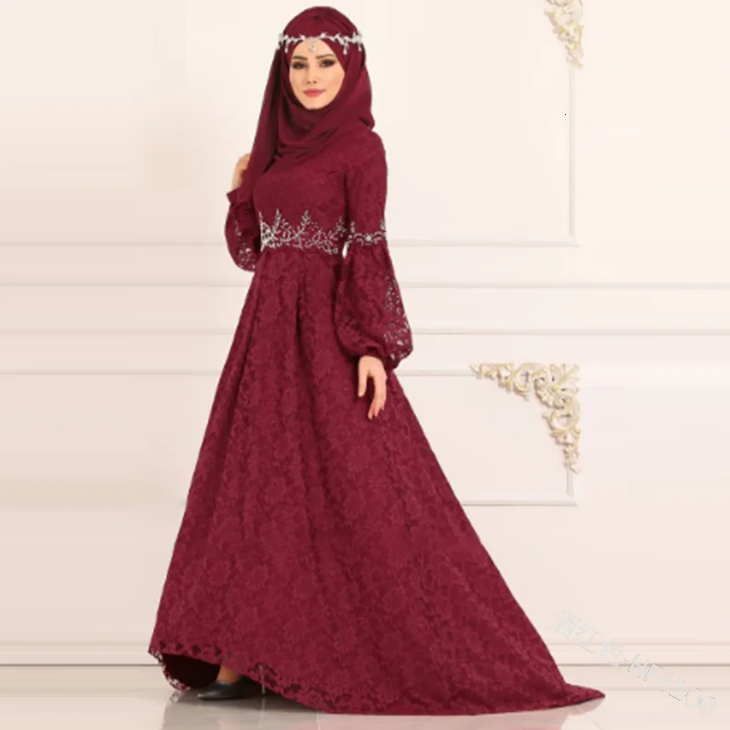 Элегантная мусульманская кружевная Абая Высокая талия Макси платье Vestidos кардиган кимоно длинный халат платья Jubah Ближний Восток ИД Рамадан исламский