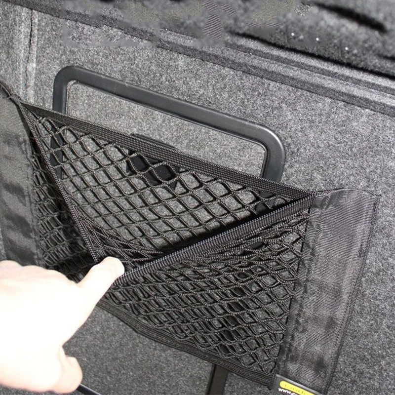 

40cm*25CM Universal Car Back Rear Trunk Seat Storage Bag Trunk Net Mesh Bag Phone Holder Pocket Organizer Stowing Tidying