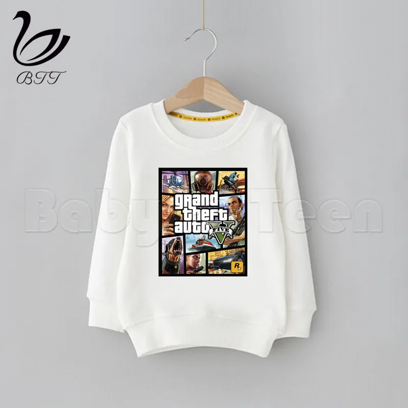 Детские толстовки с героями мультфильмов «Grand Theft Auto GTA»; весенние повседневные толстовки с капюшоном; Детские однотонные толстовки с капюшоном - Цвет: A