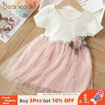

Bear Leader Baby Dress 2020 New Summer Bohemian Style Lace Bow Patchwork Tutu Dress For 0-2 Years Old Kids Dress For Party