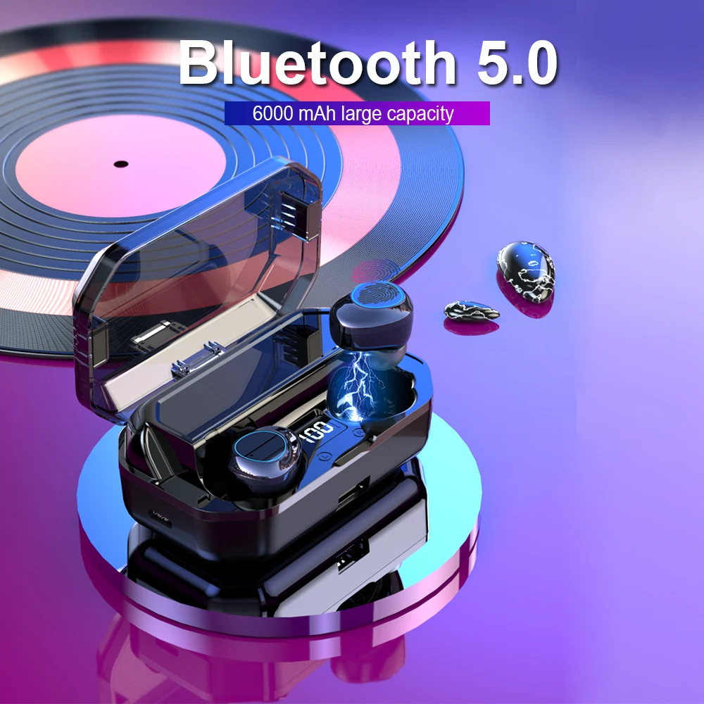 G03 TWS Bluetooth беспроводные наушники со светодиодным дисплеем IPX7 водонепроницаемые