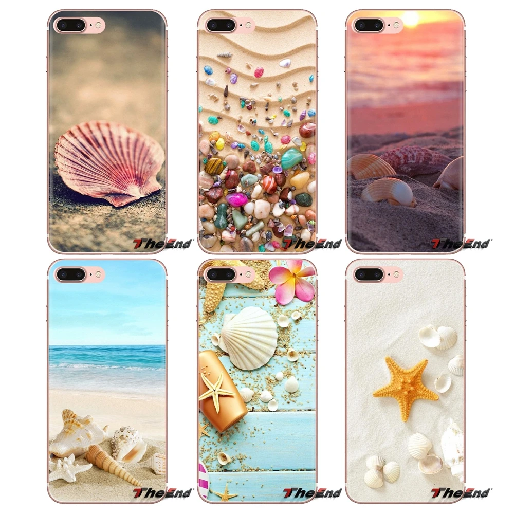 Silicone Bag Case For LG G3 G4 Mini G5 G6 G7 Q6 Q7 Q8 Q9 V10 V20 V30 X Power 2 3 K10 K4 K8 2017 pastel Beach sea shells starfish |