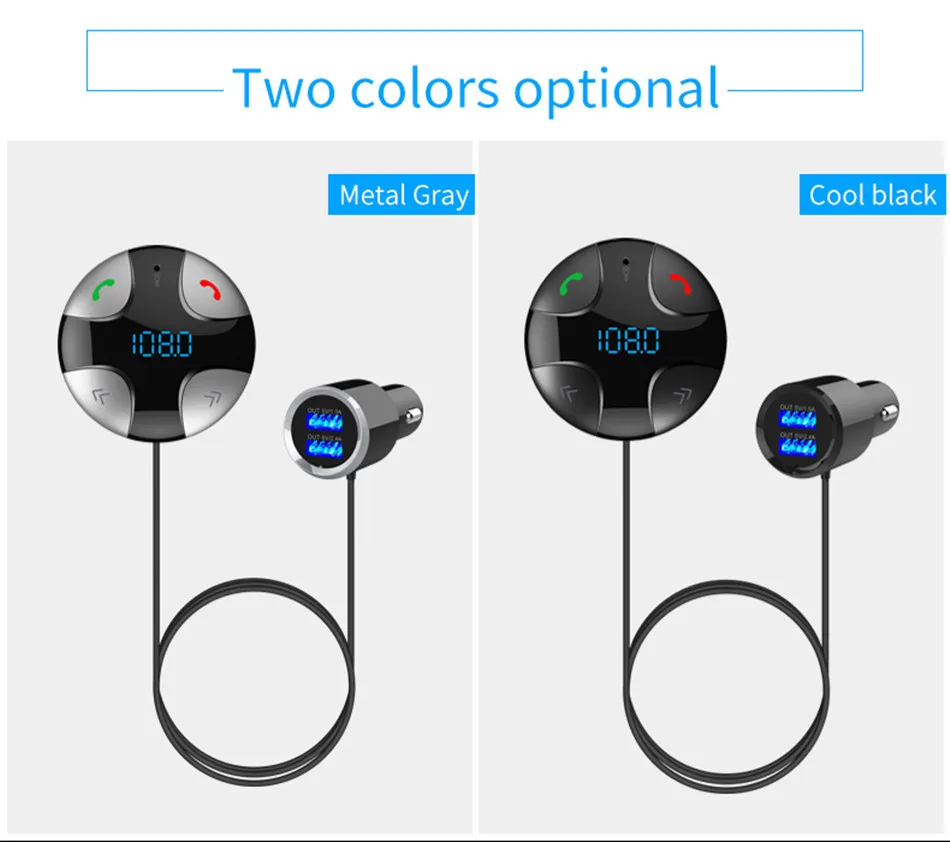 USB быстрое автомобильное зарядное устройство Bluetooth приемник Магнитный fm-передатчик модулятор Автомобильный AUX беспроводной радио адаптер MP3 плеер и микрофон