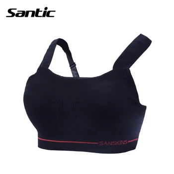 Santic Women Sport Bras Push Up Stretch Cycling Workout Tank Tops short Running Sport Bra Top Fitness Yoga sports T-shirt Vest 2