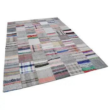 

211x299 Cm Multicolor Handmade Rugs Patchwork Rug-7x10 Ft
