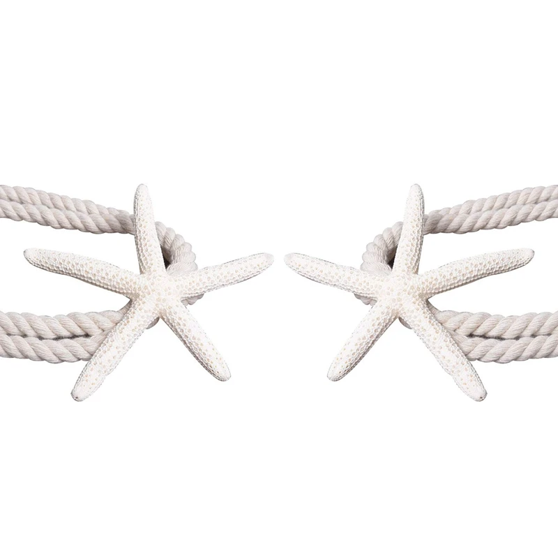 Natural Starfish Curtain Hanging Belt Rope Creative Curtain Buckle Buckle Curtain Accessories Hook Frame Household Items 2Pack