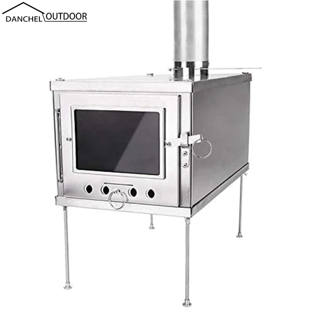 DANCHEL OUTDOOR Portable Titanium camping Stove, Wood Burning Stove for  Tent with 2.5M Chimney for Camping Backpacking - AliExpress