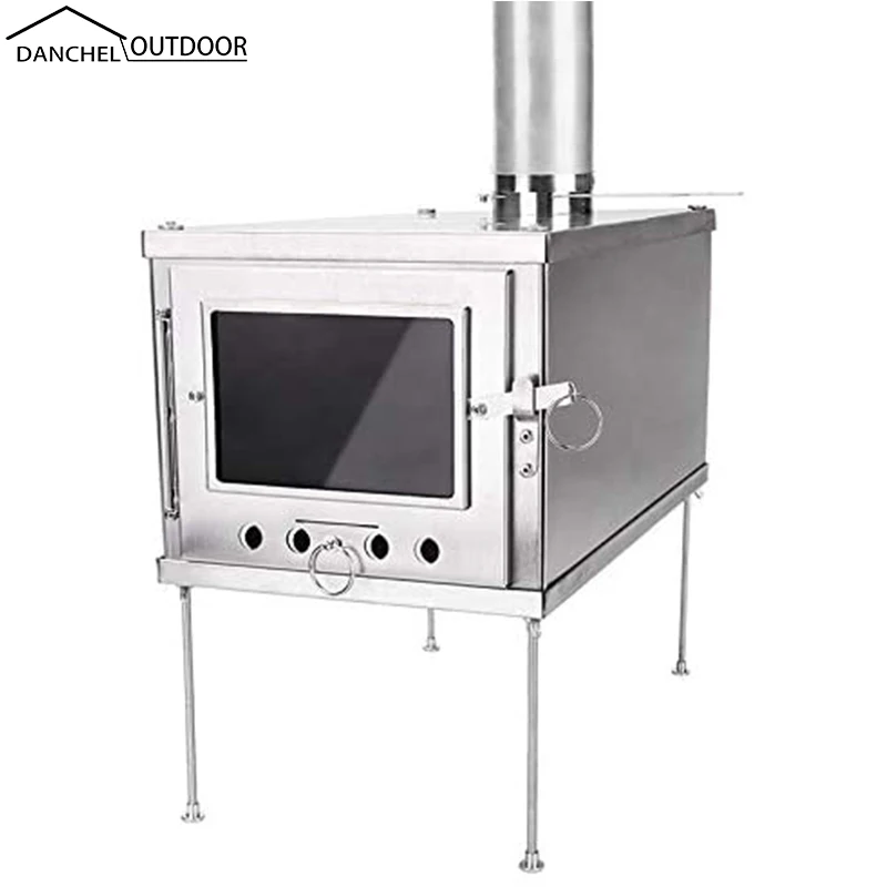 Danchel Outdoor Portable Titanium Camping Stove, Wood Burning Stove For