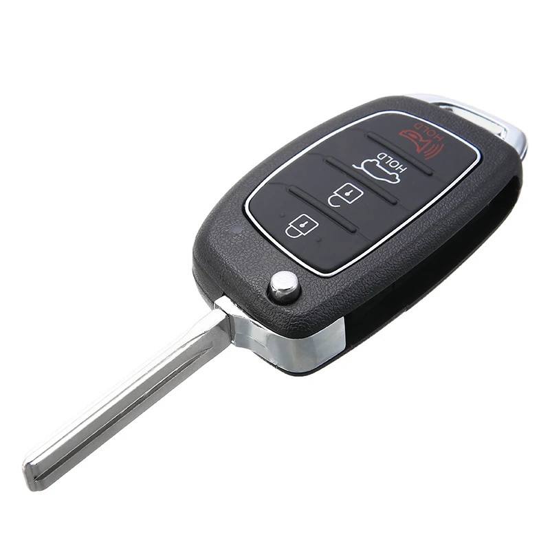 

4 Buttons Flip Folding Blank Key Car Styling Replacement Car Key Shell Key Fob Case for HYUNDAI Santa Fe (ix45) 2013-2014