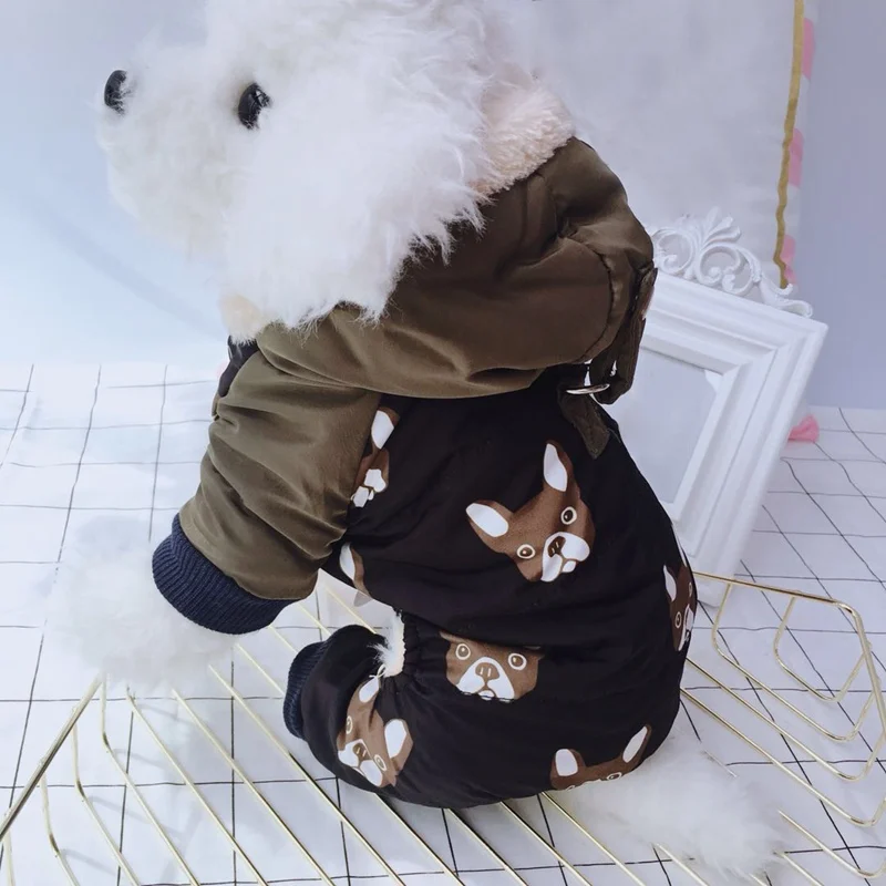 Kawaii Pet Winter Cotton Coat For Dogs Windproof Puppy Warm Thickening Costume Color Patched Accessories