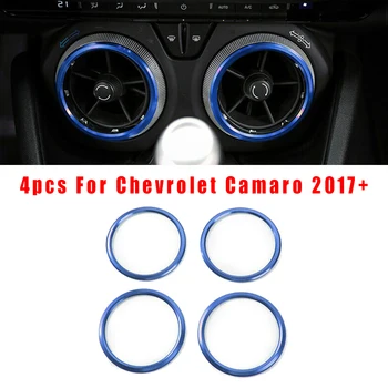 

Interior Decoration Cover Air Vent Ring Cover Trim Decor Blue Aluminum Alloy