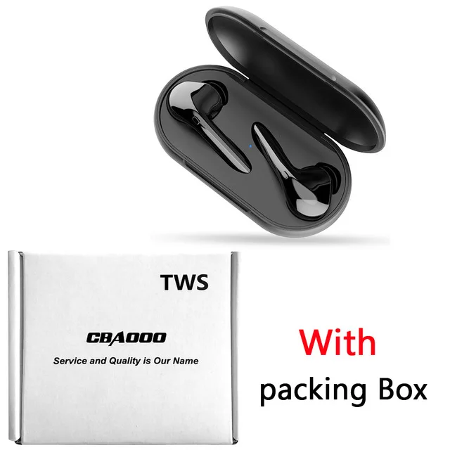 CBAOOO TWS Bluetooth 5,0 наушники IPX5 Водонепроницаемый беспроводной бас гарнитура бег спортивные наушники с Bluetooth для всех телефонов с микрофоном - Color: black