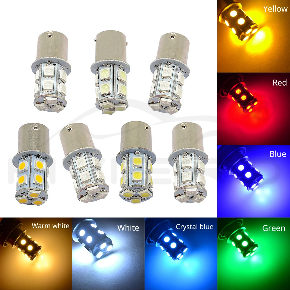 Hviero 1156 BA15S 1157 BAY15D P21W BA15D 13Led 5050 Car Led Turn Parking Signal Lights Brake Tail Lamps Auto Rear Reverse Bulbs DC 12V