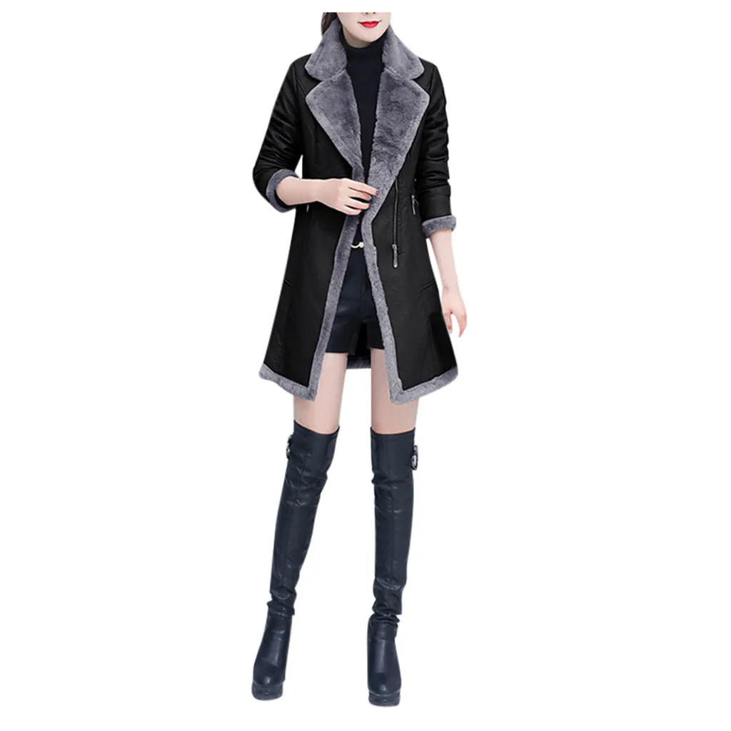 abrigos mujer invierno Woman Long Wool Coat Elegant Blend Coats Slim Female Fur Coat Outerwear Jacket chaqueta mujer