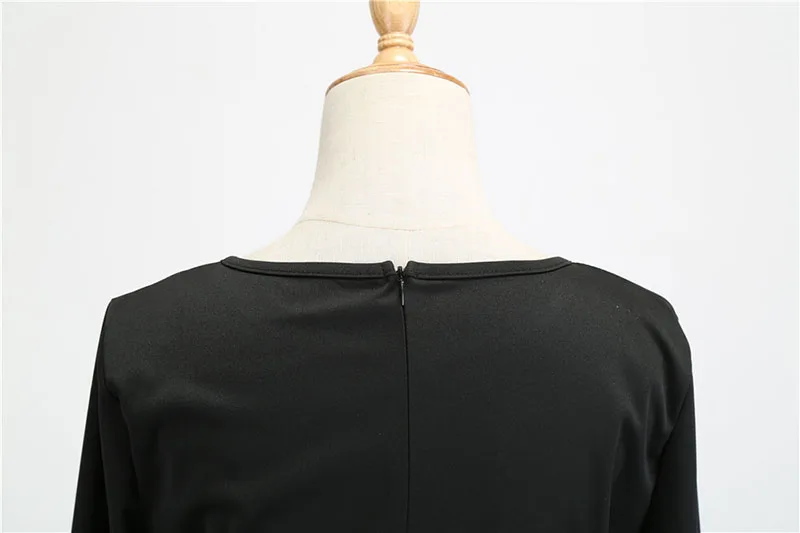 Брендовые зимние платья для женщин 50S 60S винтажный халат пин-ап элегантное вечернее платье с длинным рукавом повседневное плюс размер принт черный