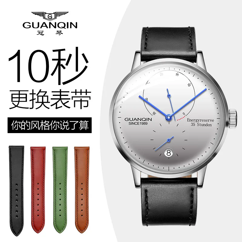 GUANQIN GJ16106 часы для мужчин люксовый бренд Red Dot Award Автоматическая Дата Повседневная мода Натуральная кожа механические наручные часы