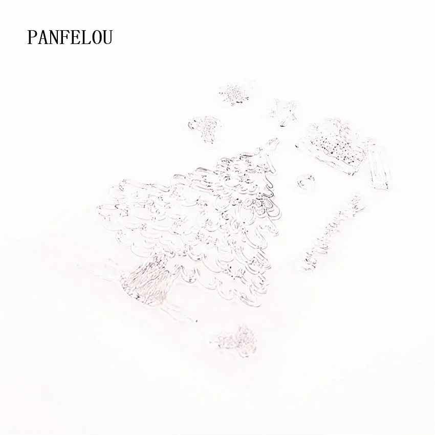 PANFELOU 10,5x14 см новогодняя елка прозрачный силиконовый прорезиненный прозрачный штамп мультфильм для скрапбукинга/DIY Рождество Свадьба