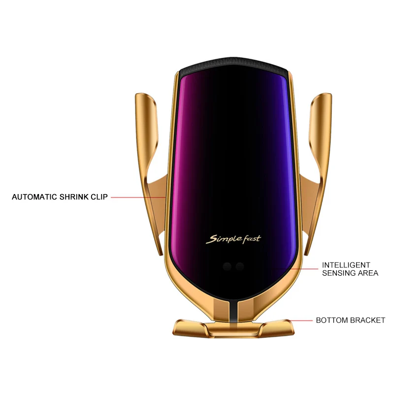 R1 автоматический зажим инфракрасный автомобильный держатель телефона гнездо Qi автомобильное беспроводное зарядное устройство попсокет для iPhone11 XS для samsung для huawei