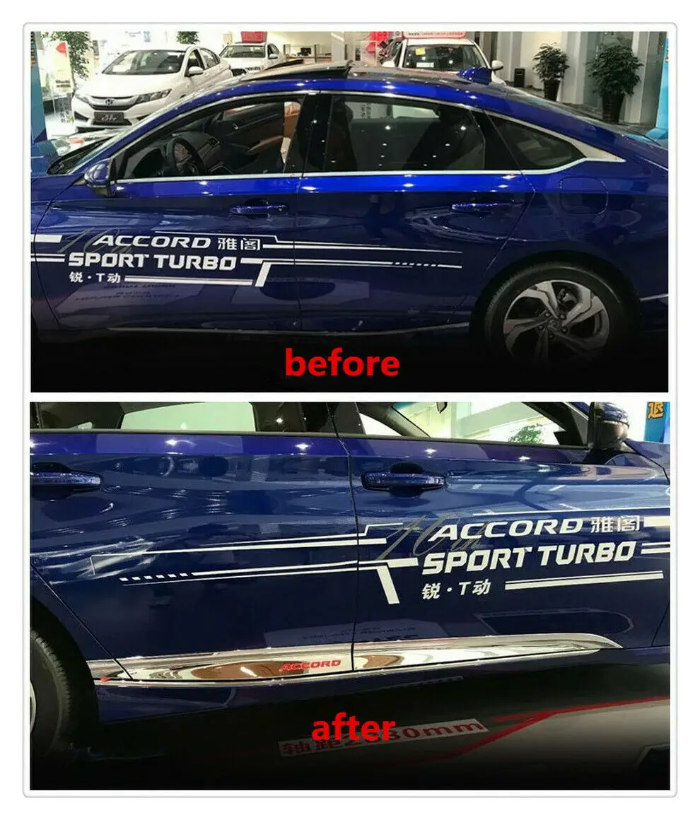 ABS Хромированная боковая рельефная Накладка для отделки для Honda Accord
