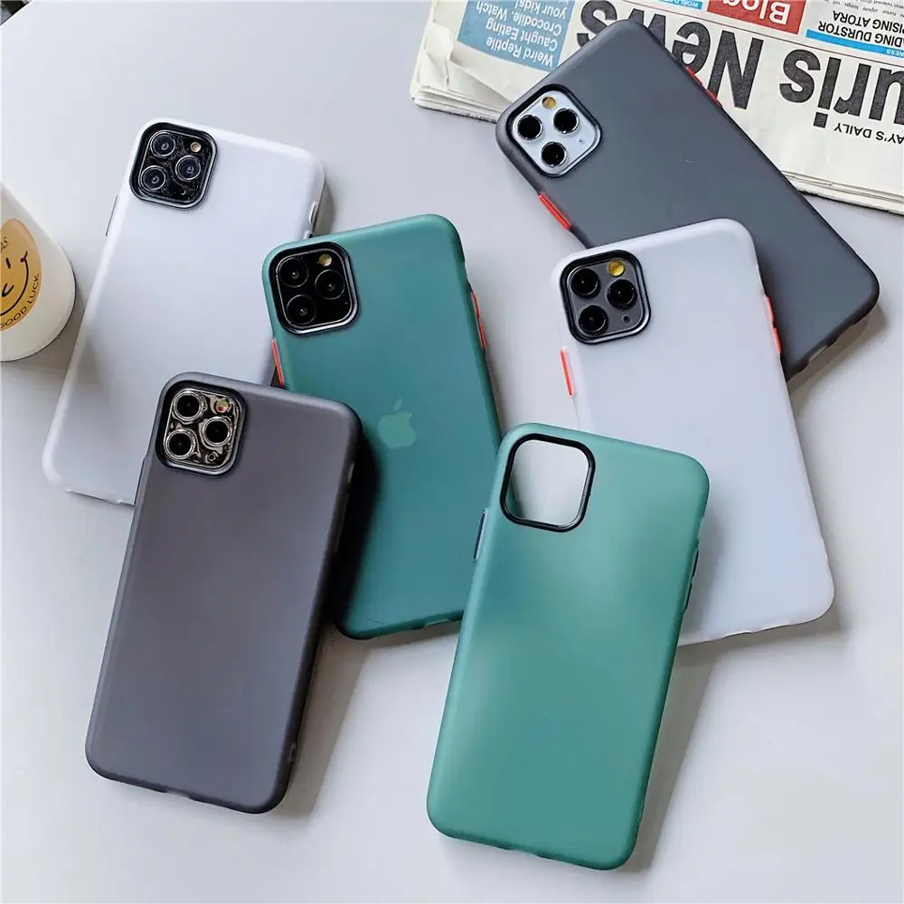 Translucent Plain Liquid Silicone Phone Case for iPhone 11 Pro XS Max XR X 10 8 7 Plus Lens Protective Back Cover Shell Coques | Мобильные